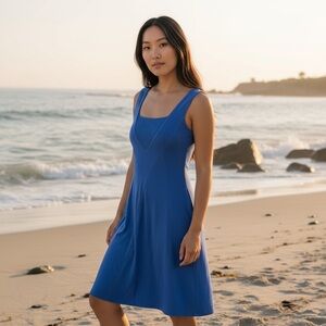 Sundance Women’s Cobalt Blue Cotton‎ Fit & Flare Stretch Size Small Beach Dress